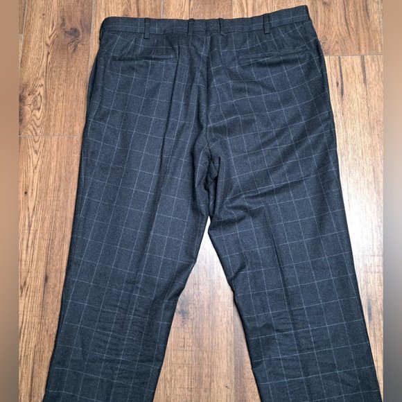 Prada Milano Men's Dress Pants Gray Check Button Fly Slim Fit Size 37x32 / 56 - Picture 6 of 16